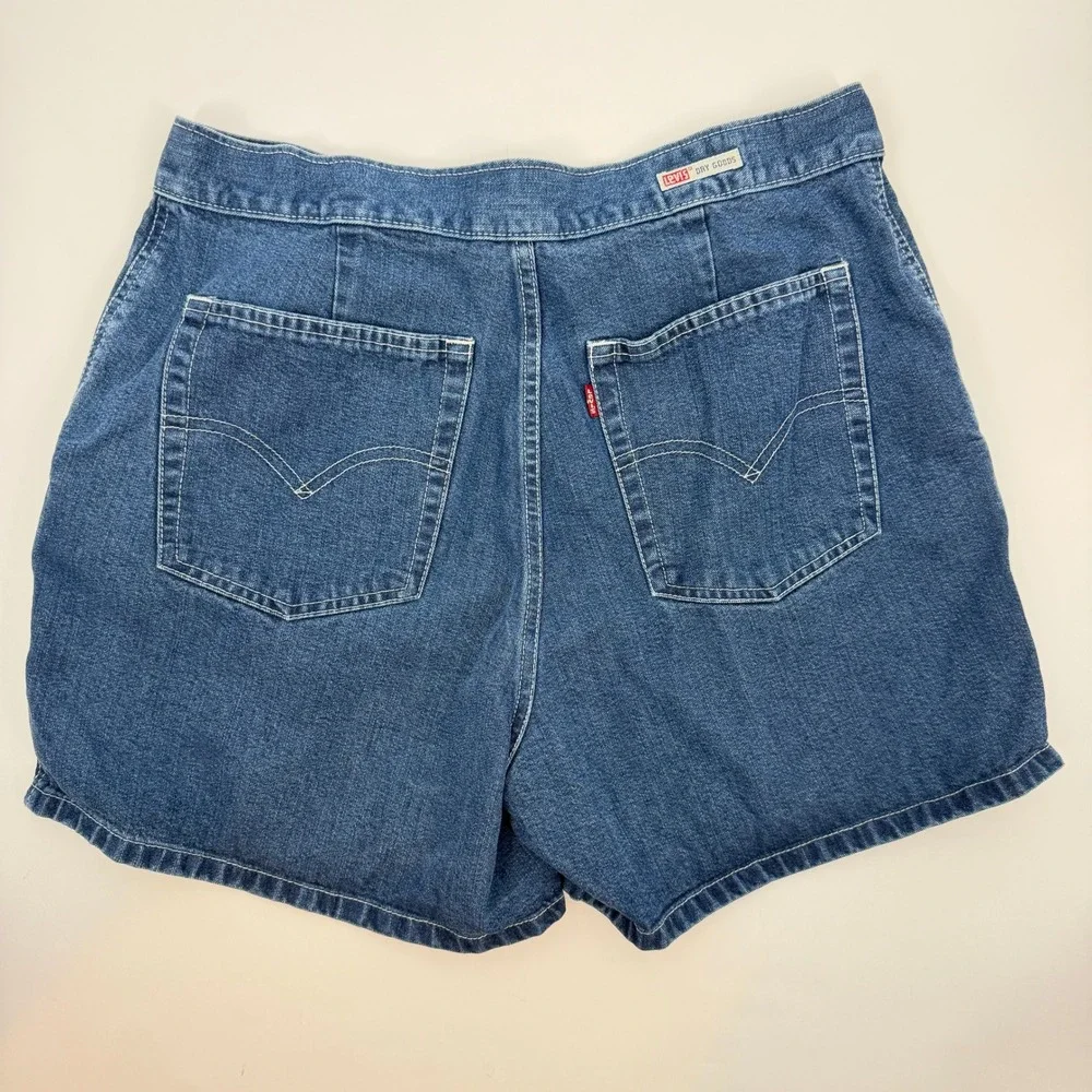 Levis Dry Goods Womens High Rise Denim Shorts Medium Wash Blue Size 14‎ Tencel